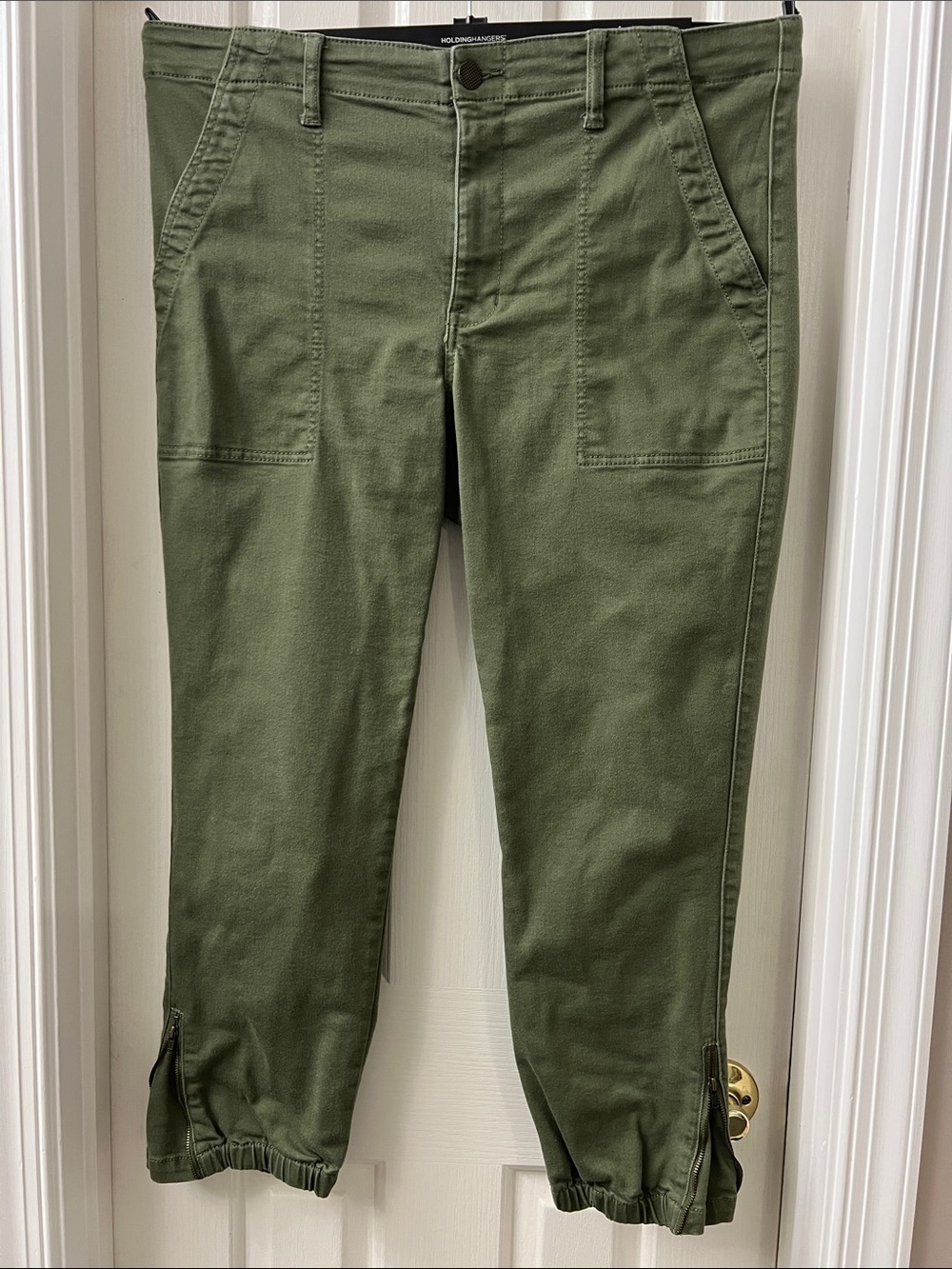 CAbi Army Green Cropped Ankle Pants